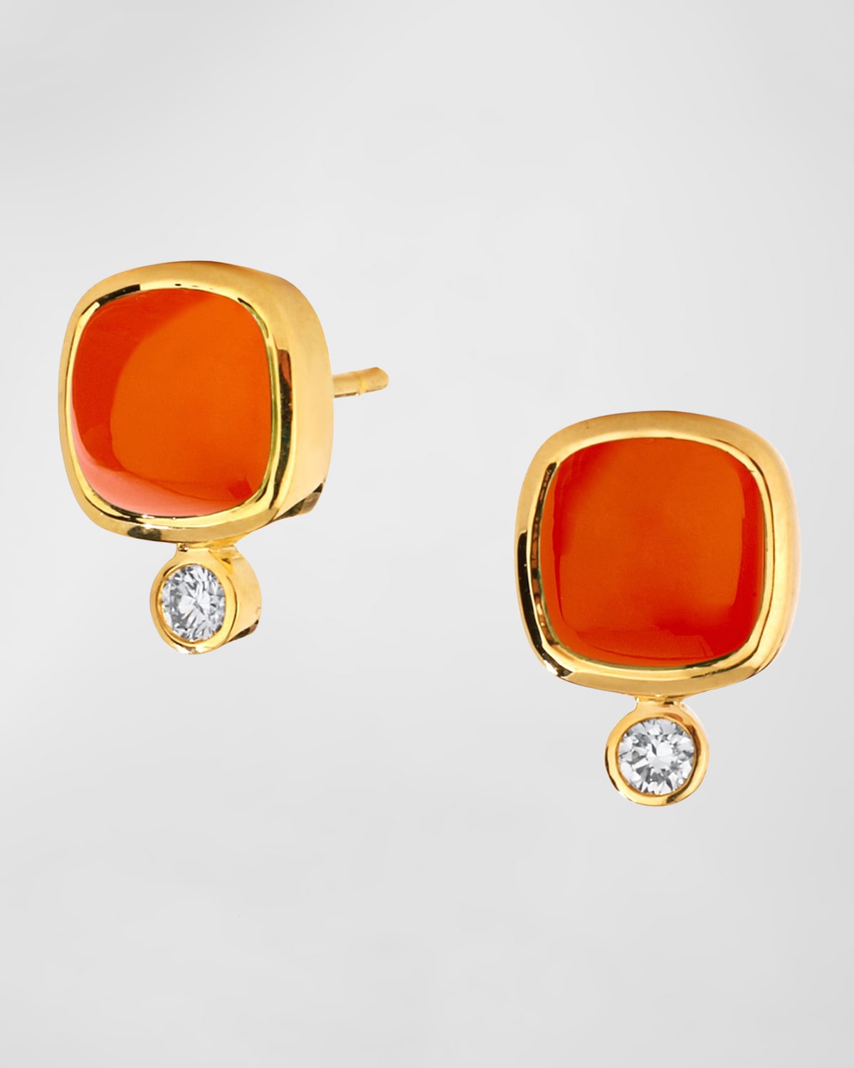 18K Sugarloaf Candy Earrings with Diamonds