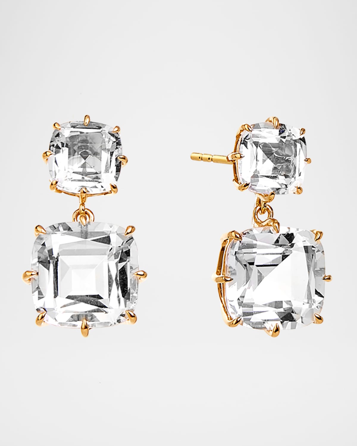 18K Yellow Gold Mogul Gemstone Drop Earrings