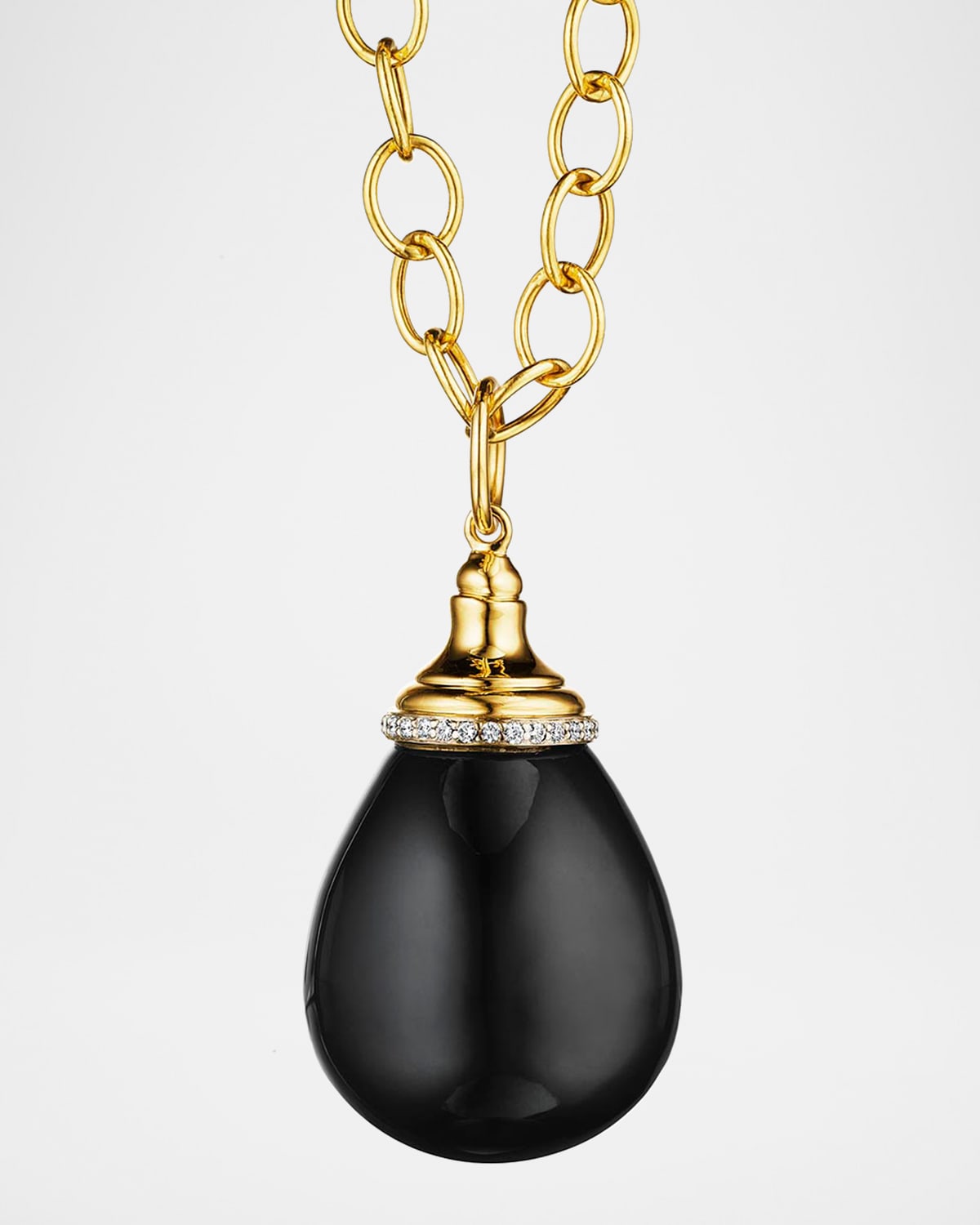 18K Yellow Gold Drop Necklace with Diamonds