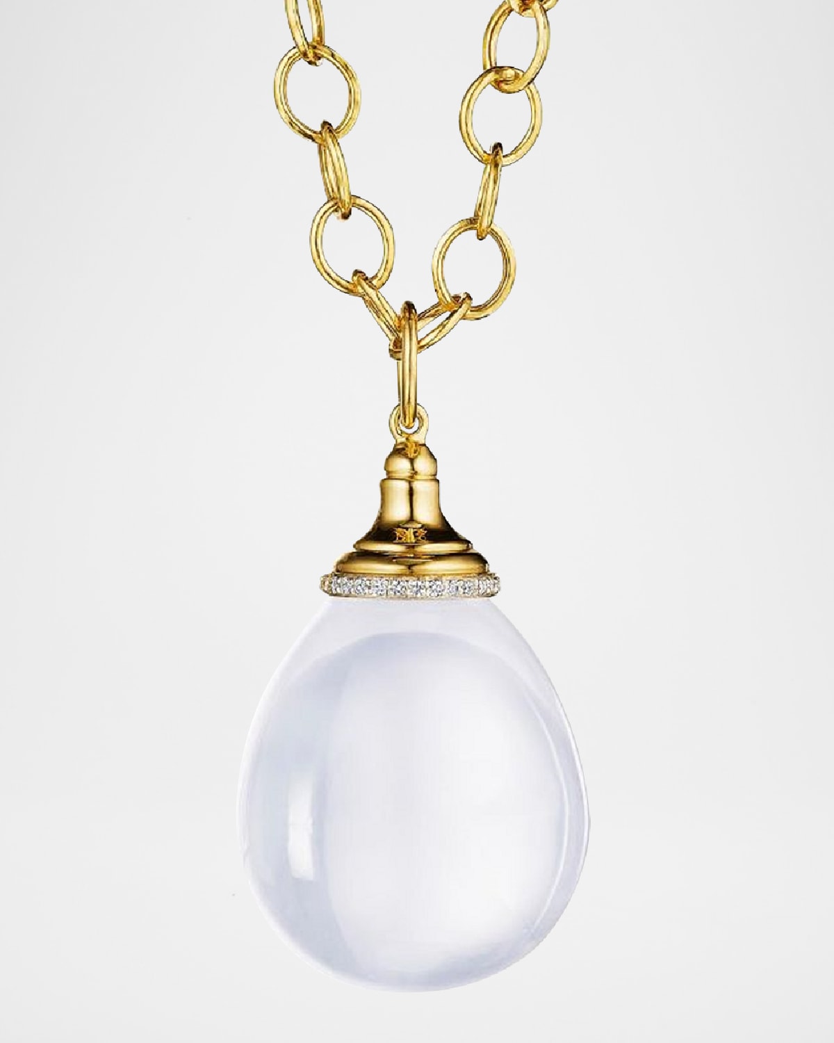 18K Yellow Gold Drop Necklace with Diamonds