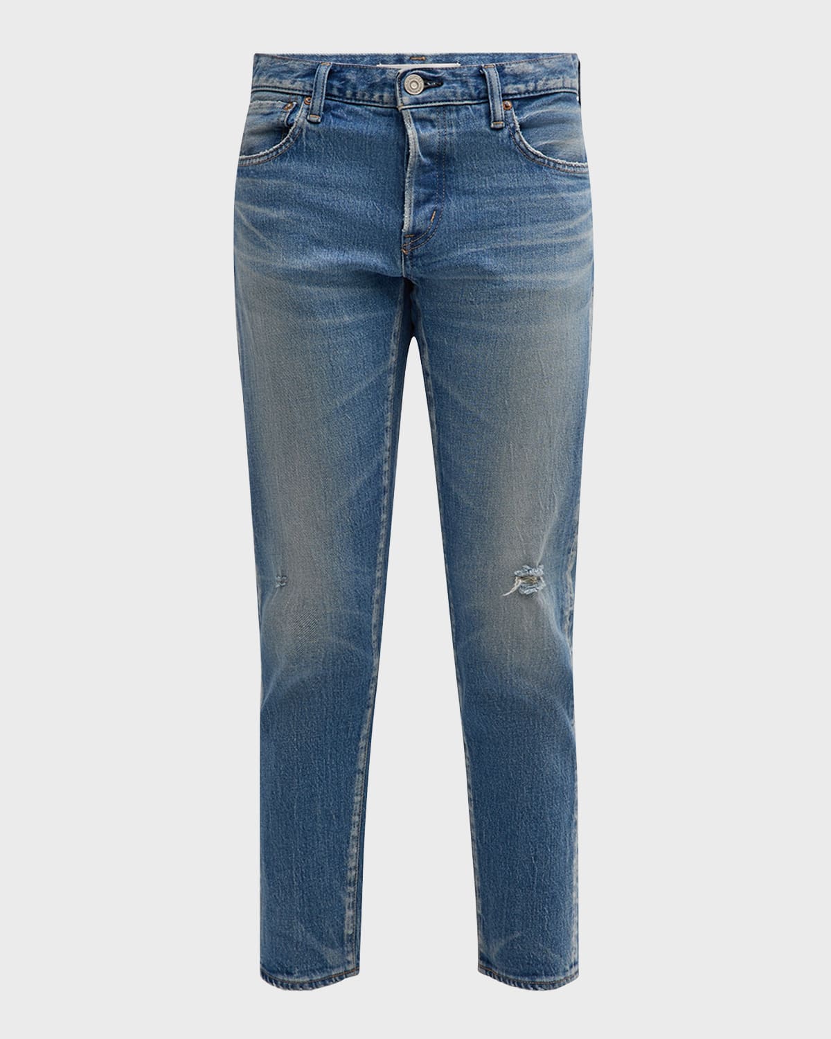 Moussy Vintage Kendall Tapered Cropped Jeans In Ltblu