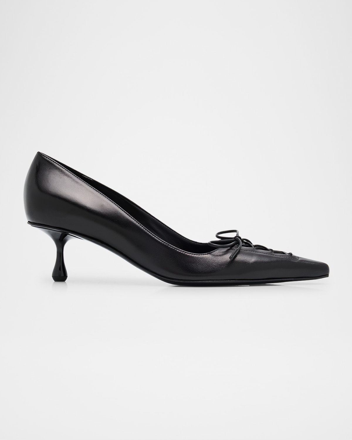 Jimmy Choo Scarlett Leather Lace-up Kitten Heel Pumps In Black