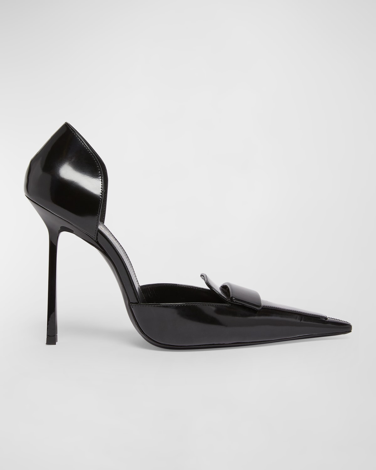 Saint Laurent Leather D'orsay Loafer Pumps In Noir