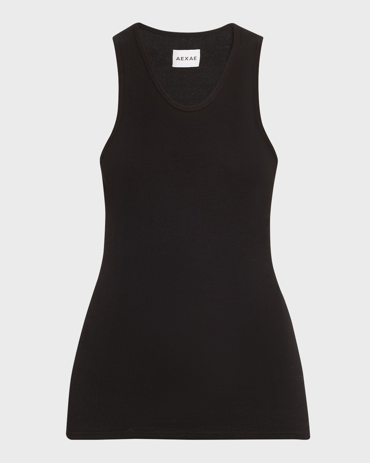 Aexae Rib-knit Tank Top In Black