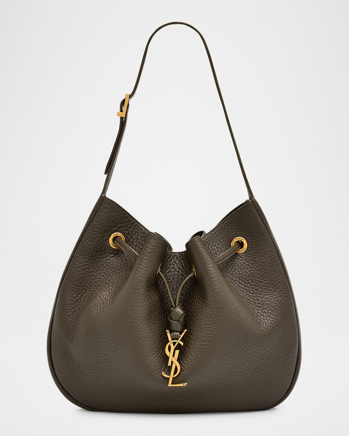 Paris VII Small YSL Hobo Bag in Grained Deer Leather