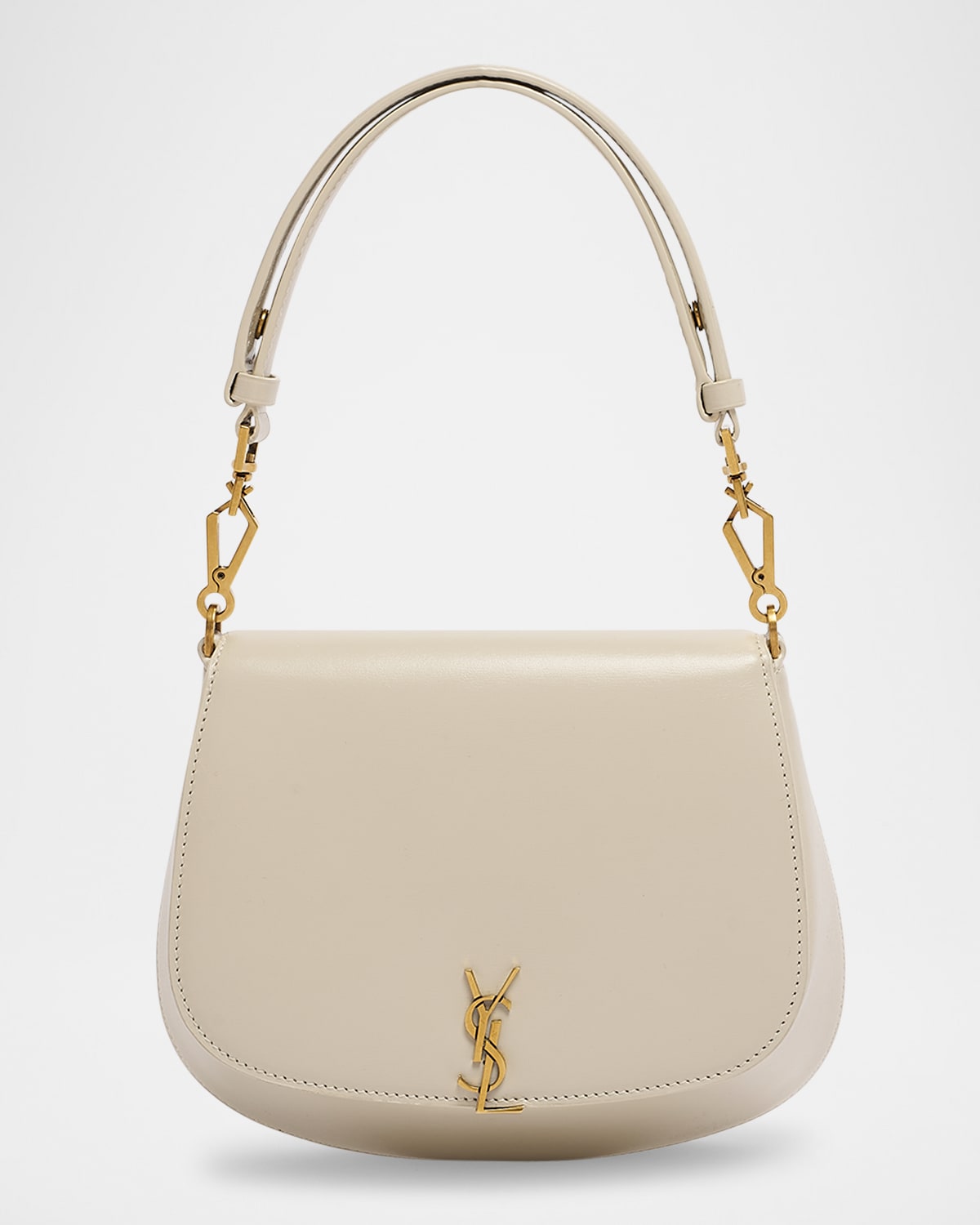 Saint Laurent Voltaire Top-handle Bag In Smooth Leather In Crema Soft