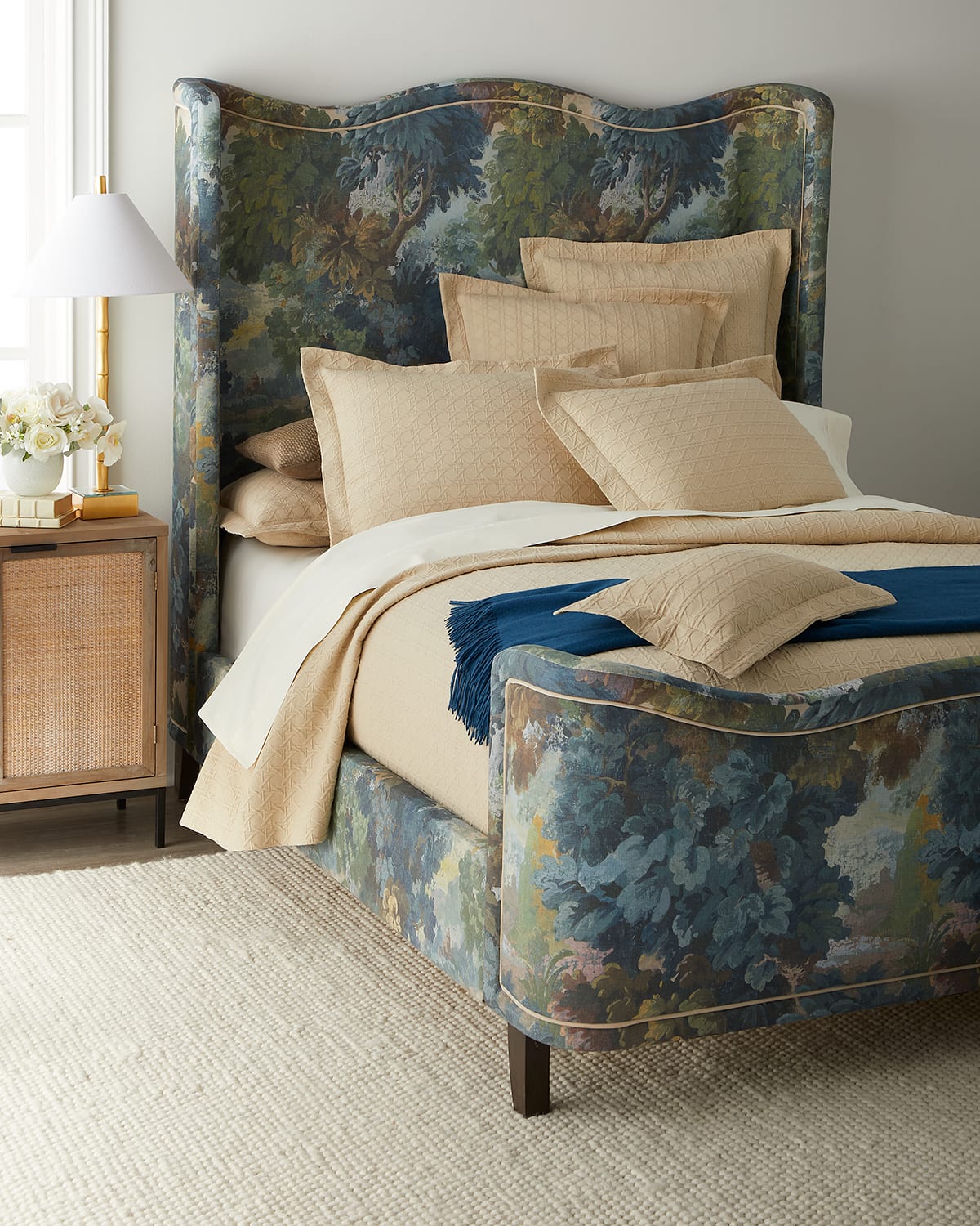 Massoud Akey King Shelter Bed In Blue