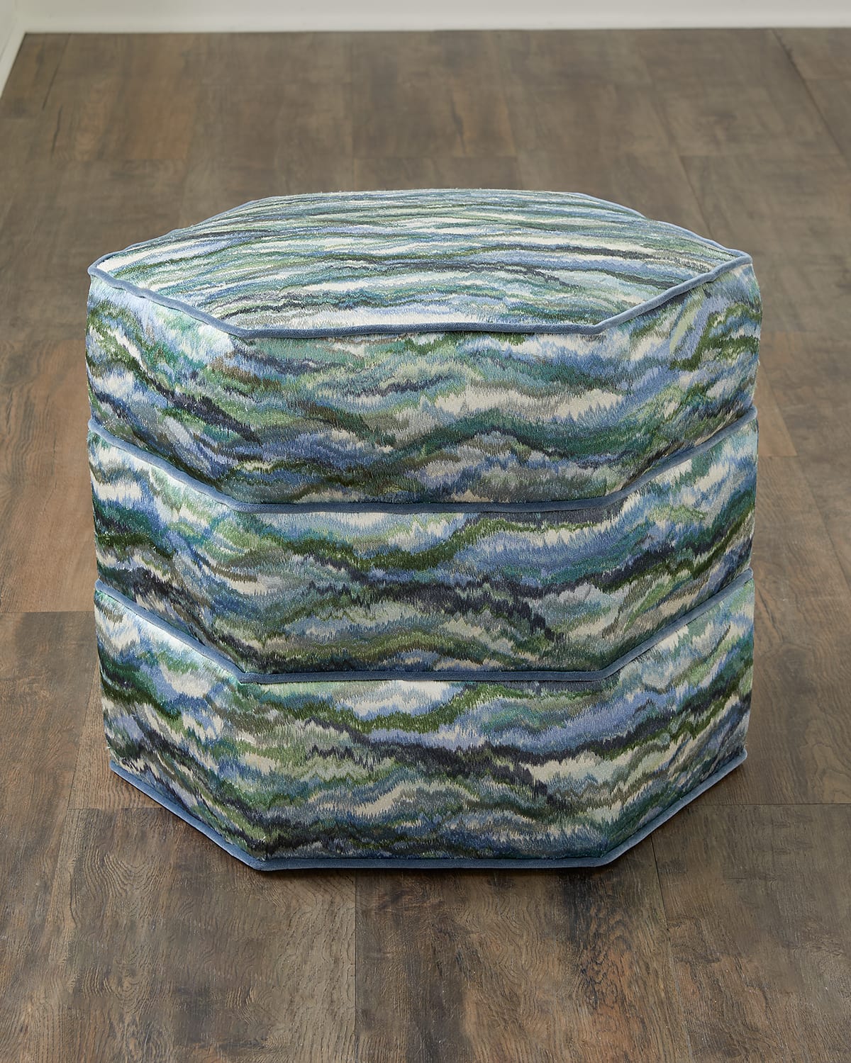 Massoud Cheryl Hexagonal Stacked Stool In Blue, Green