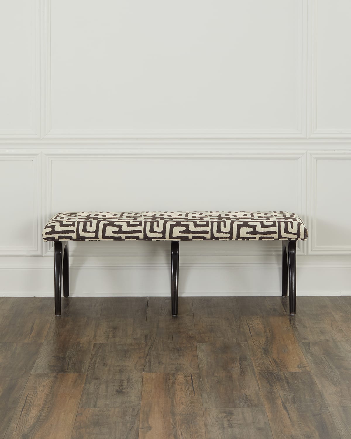 Massoud Skye Bench, 56" In Black, White