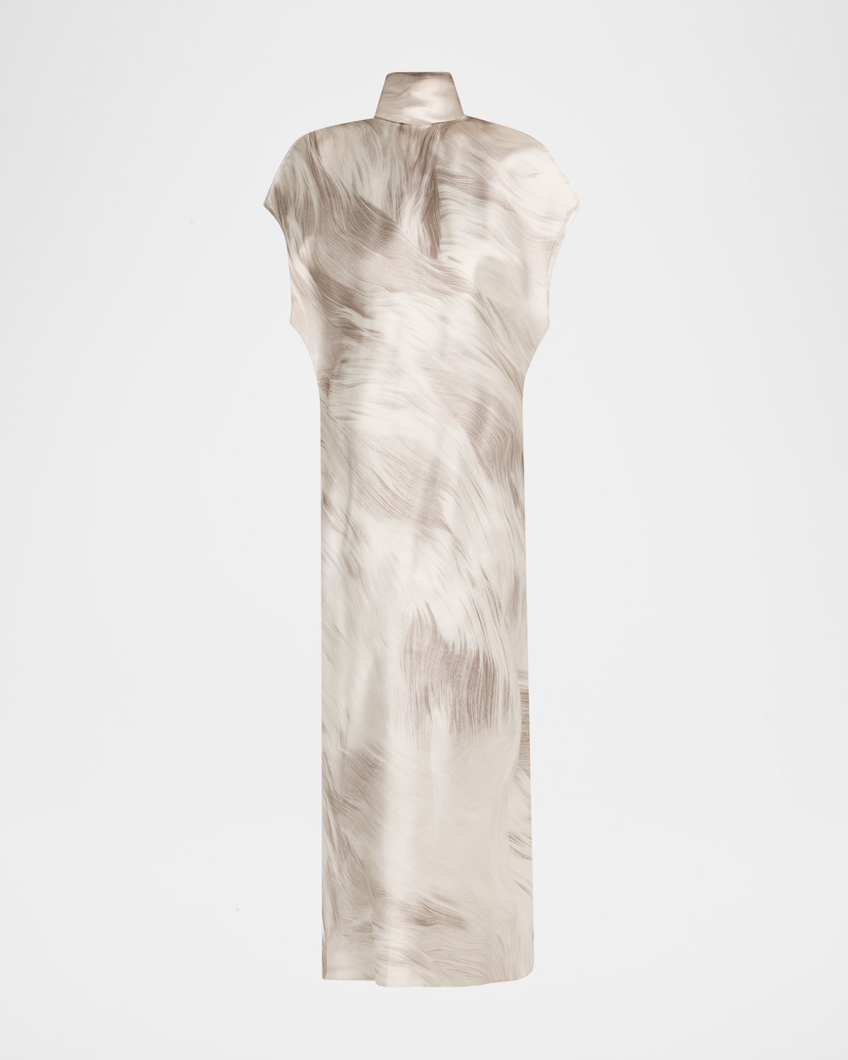BRANDON MAXWELL THE EVIE NECK-SCARF MIDI SILK DRESS 
