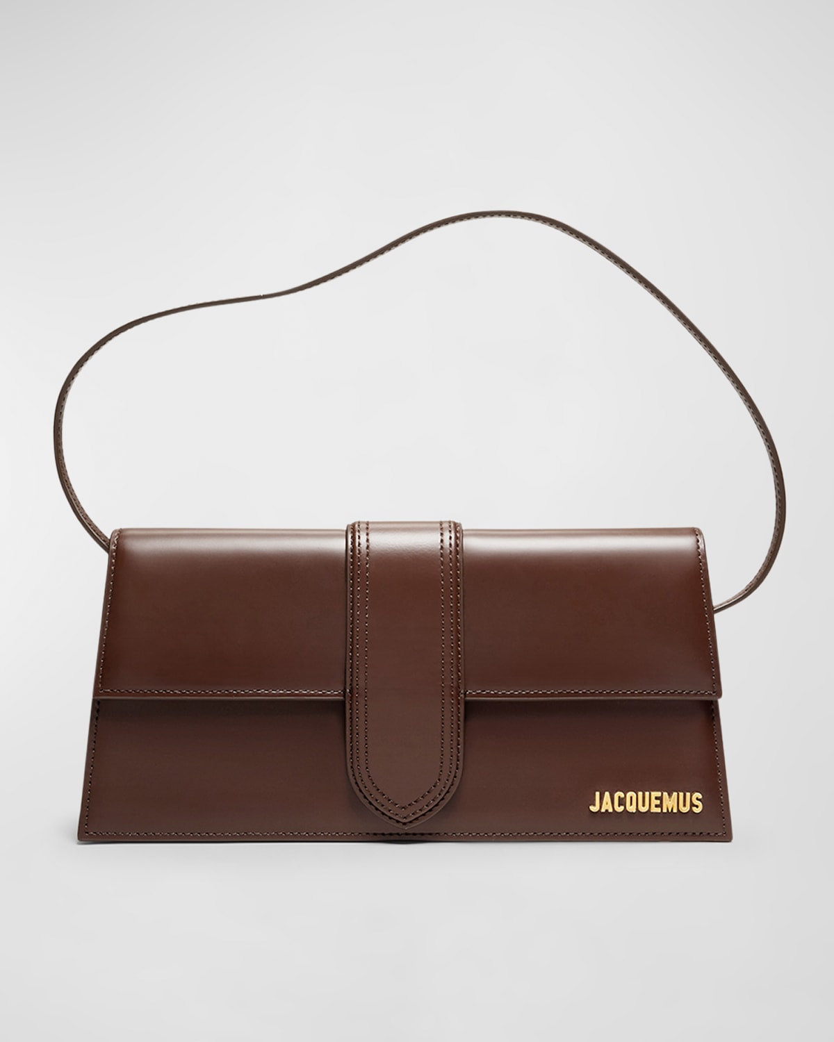 Jacquemus Le Bambino Long Leather Shoulder Bag In Brown