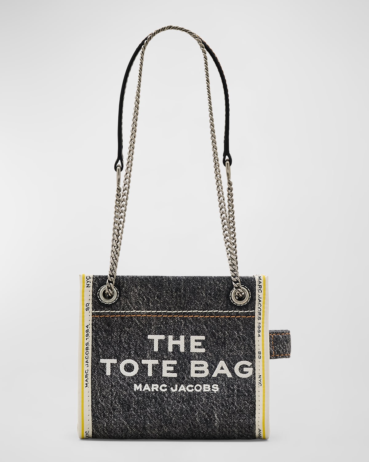 Marc Jacobs The Denim Chain Crossbody Bag In Black Wash