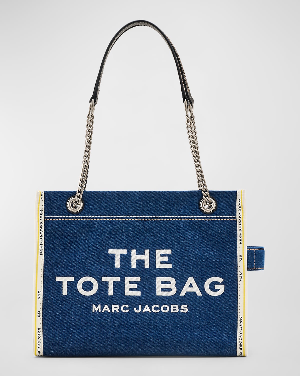 MARC JACOBS THE DENIM CHAIN MEDIUM TOTE BAG 
