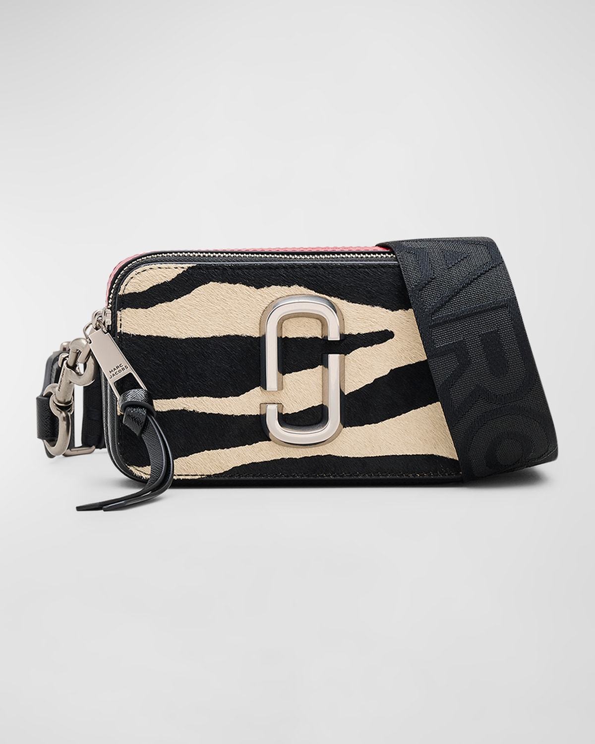 Shop Marc Jacobs The Zebra Calf Hair Snapshot In Blackwhite