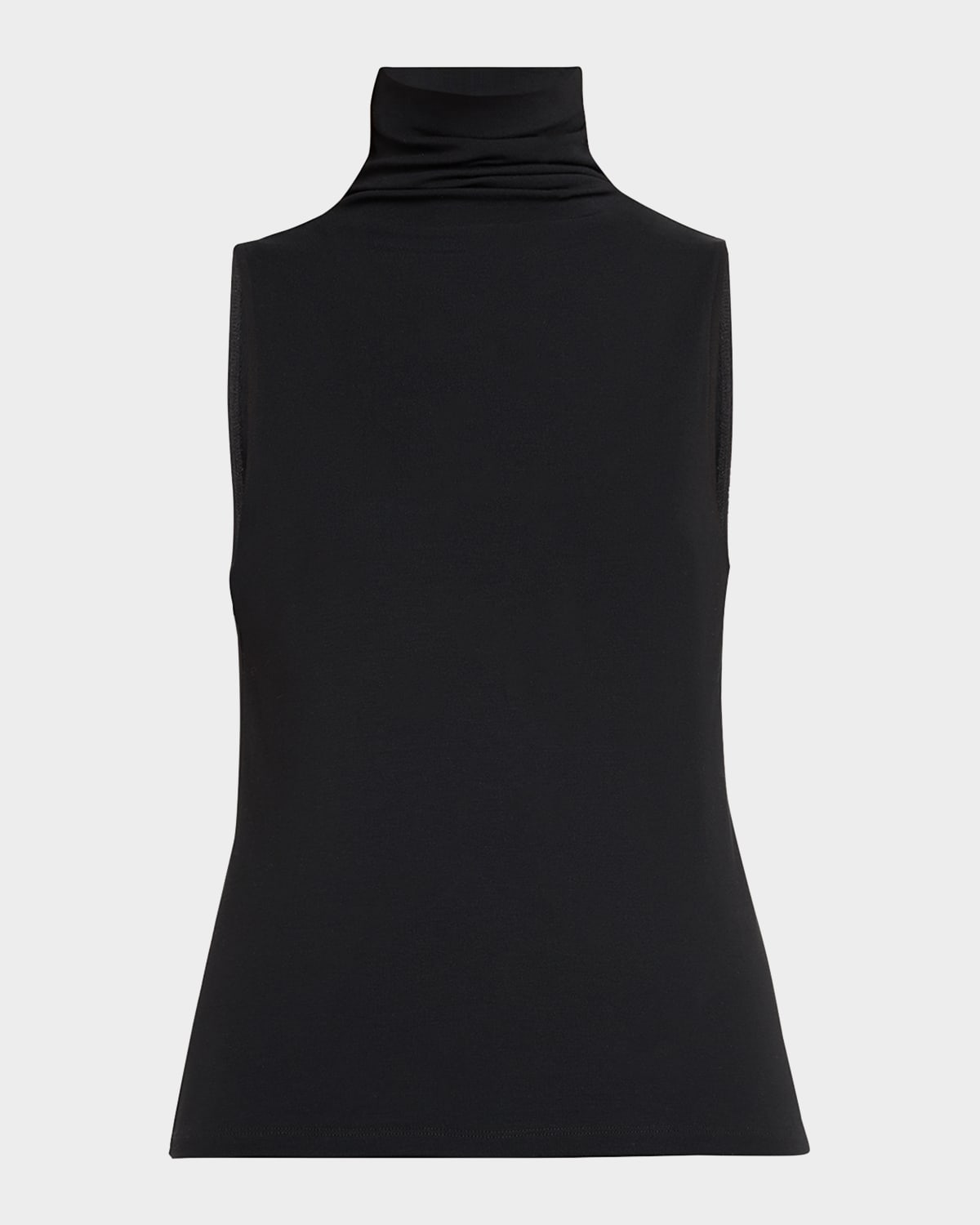 Vince Sleeveless Modal Turtleneck Top In Black