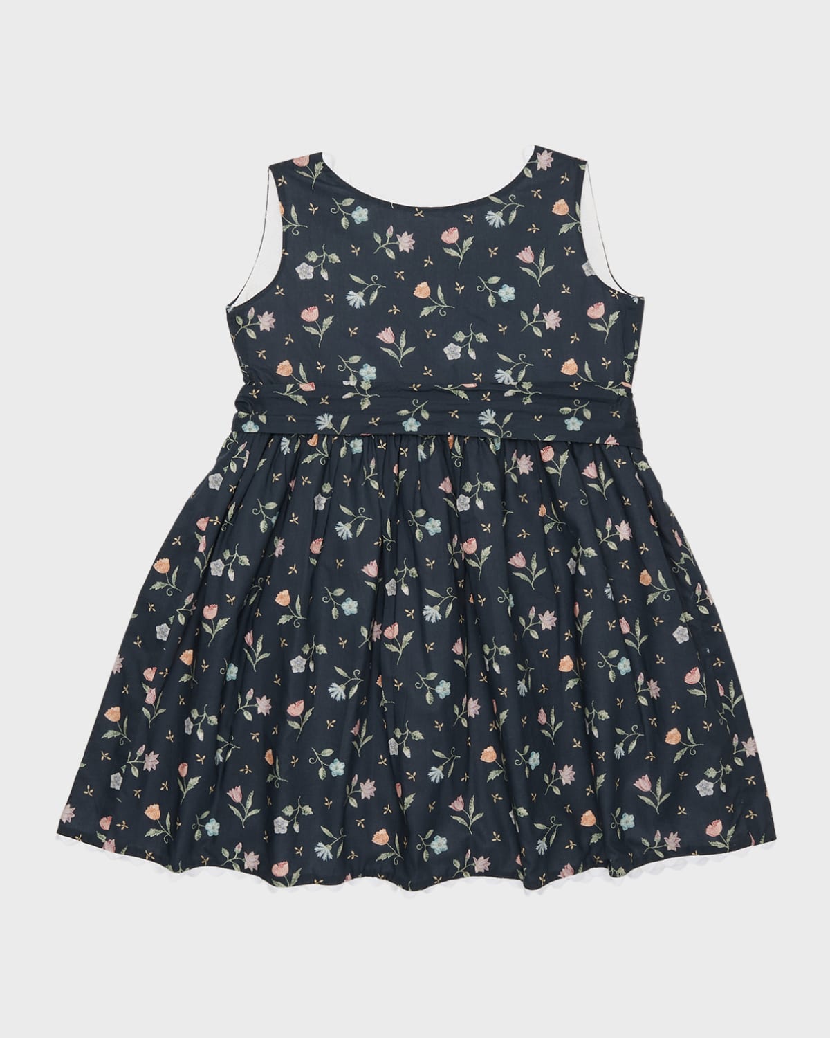 Tessa James Girl's Annabelle Floral-print Wrap Dress In Navy