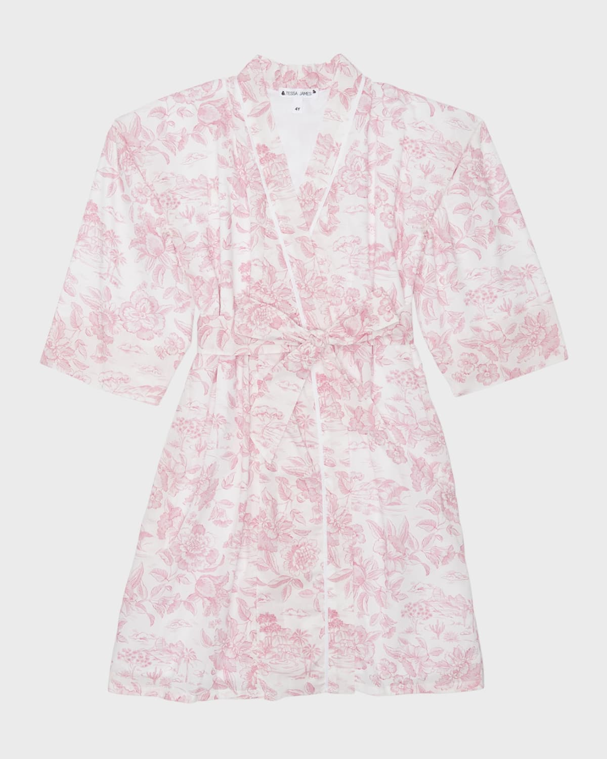 Tessa James Girl's Veetzie Floral-print Kimono In Pink