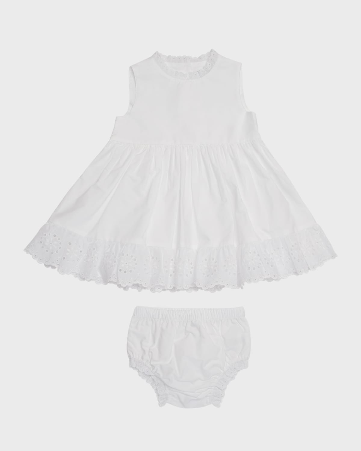 Tessa James Baby Girl's Caroline Eyelet Trim Dress W/ Bloomers In White