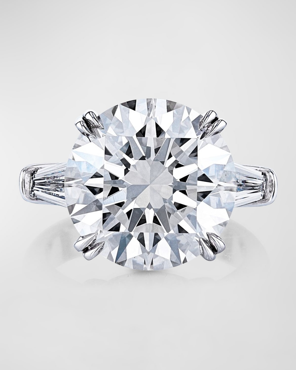 Platinum Three Stone Ring, 12.01tcw (Size 6.5)