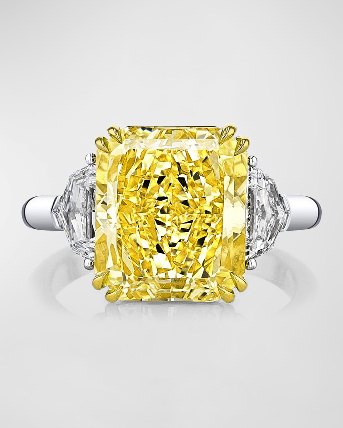 Yellow Radiant Cut Three Stone Diamond Ring, 7.33tcw (Size 6.5)