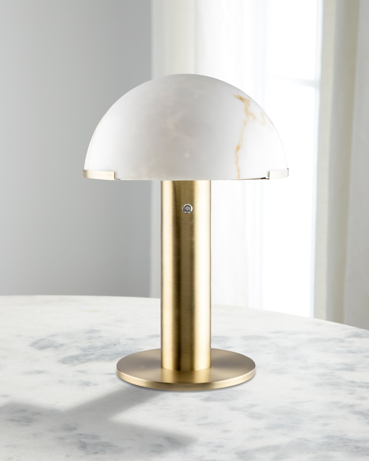 Surya Rugs Etoile 23" Marble Dome Table Lamp In Brass