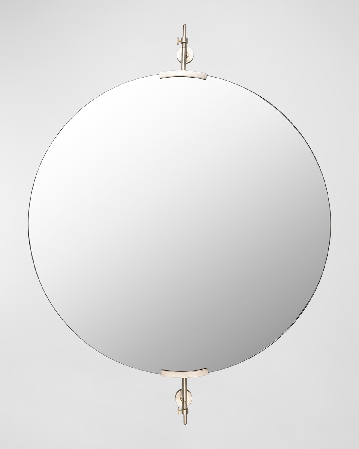 Surya Rugs Anastasya 34" Round Wall Mirror, Silver In Silver