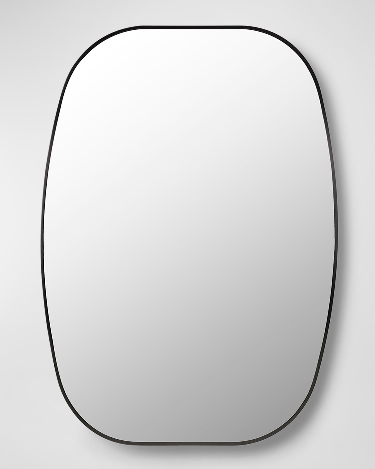 Surya Rugs Aranya 41" Rounded Wall Mirror, Black In Black