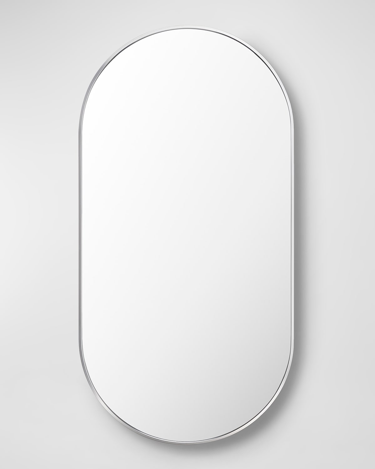 Surya Rugs Aranya 39" Thick Oval Wall Mirror, Silver In Silver