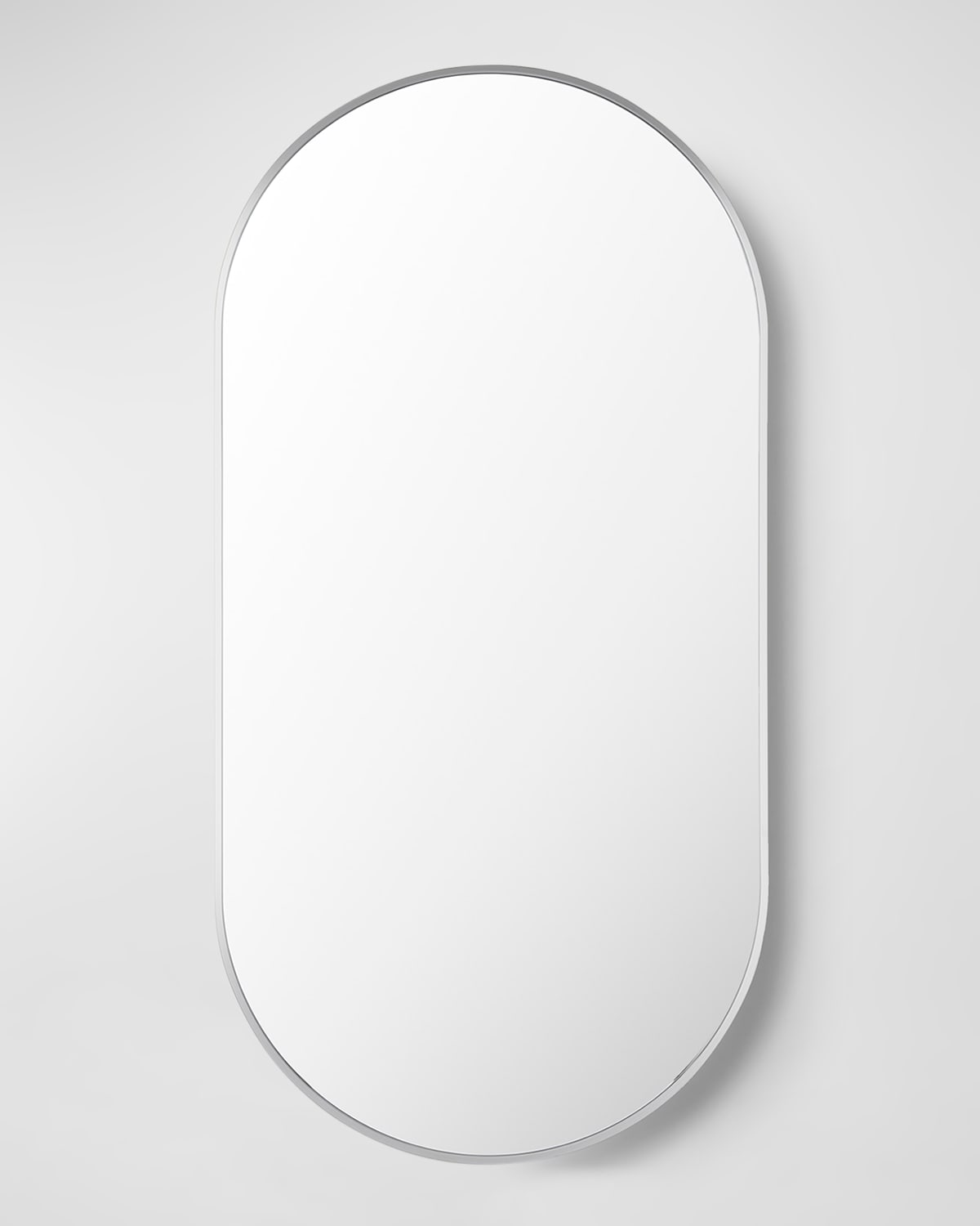 Surya Rugs Aranya 39" Thick Oval Wall Mirror, White In White