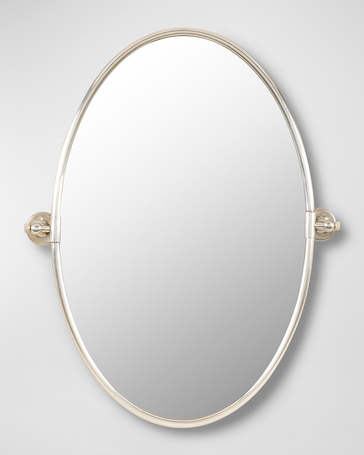 Surya Rugs Burnish Silver Oval Mirror In Silver