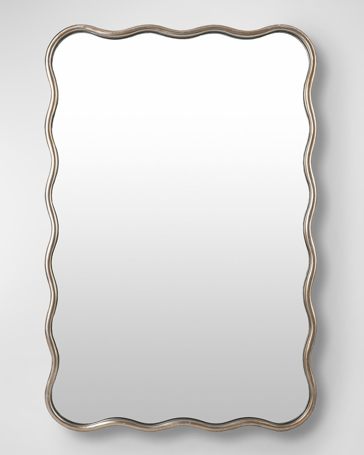 Surya Rugs Ismenia Wavy Silver Mirror In Silver
