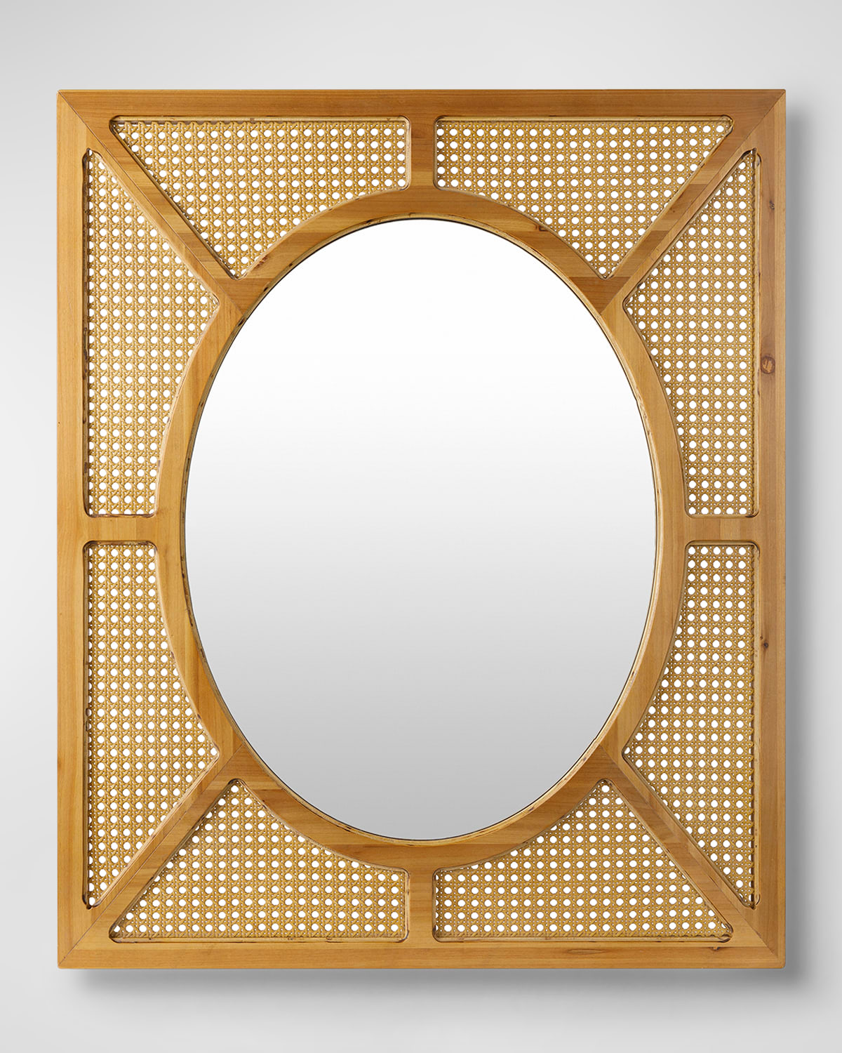 Surya Rugs Kiara Rattan Rectangular Mirror In Natural