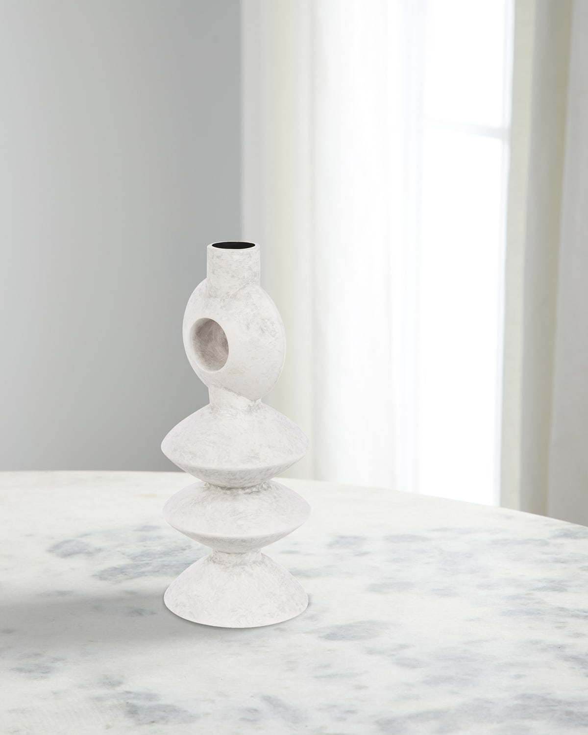 Surya Rugs Yagya 16" Ceramic Vase, White In White