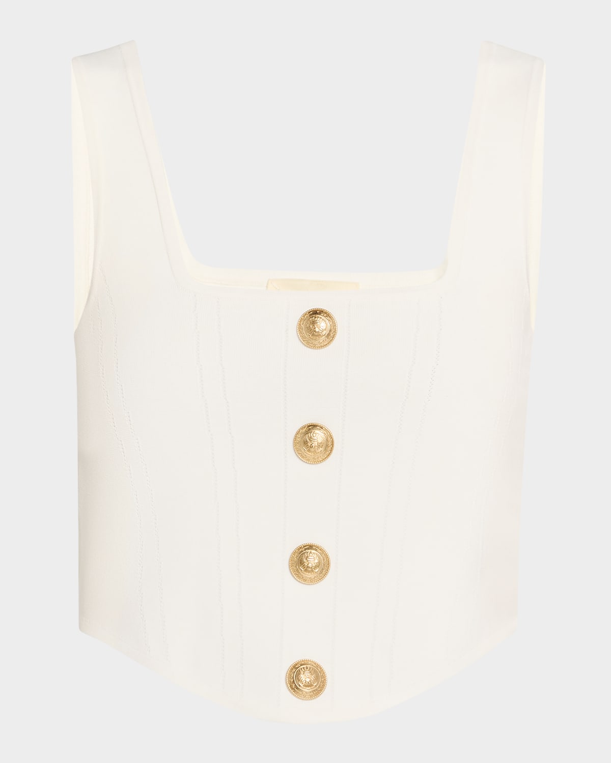 L'agence Saga Square-neck Corset Top In Neutral