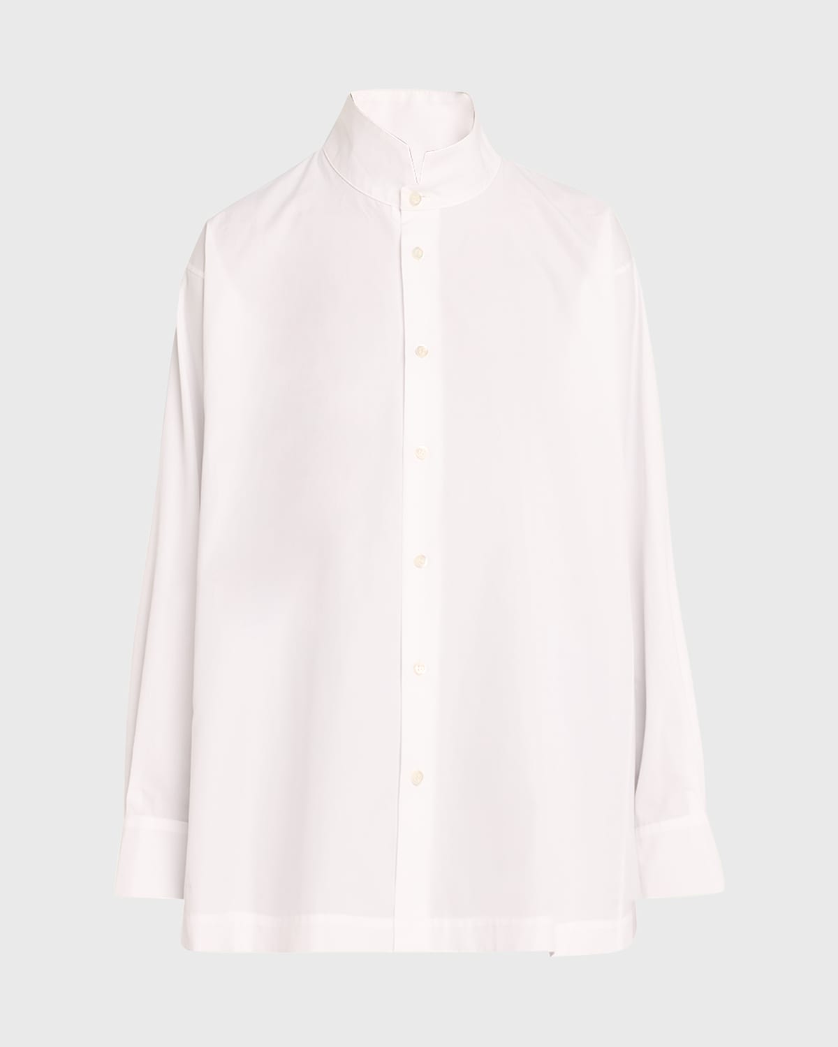 Shop Eskandar Caucasus Notch Collar Shirt (long Length) In White