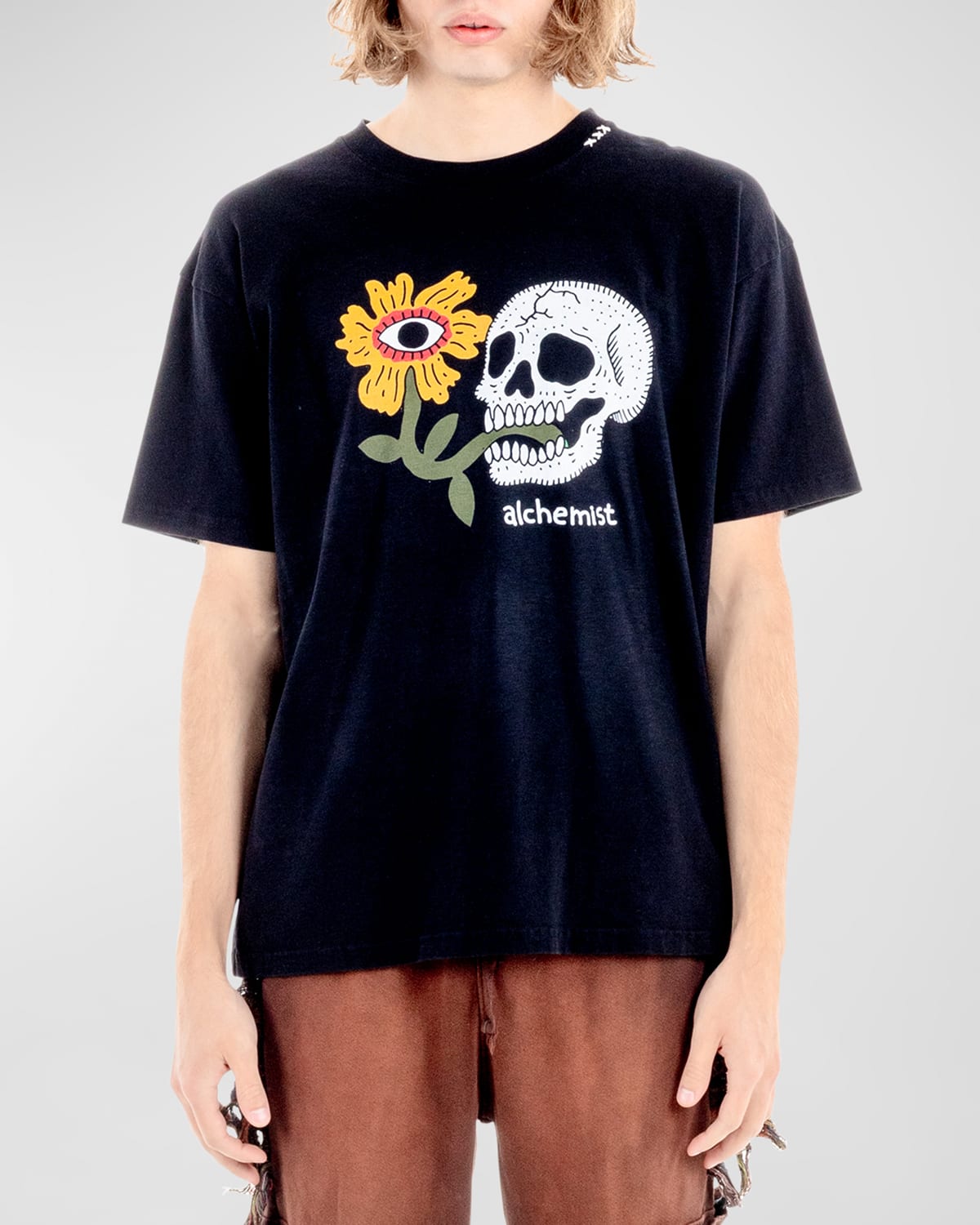 Men's Floral Skull T-Shirt