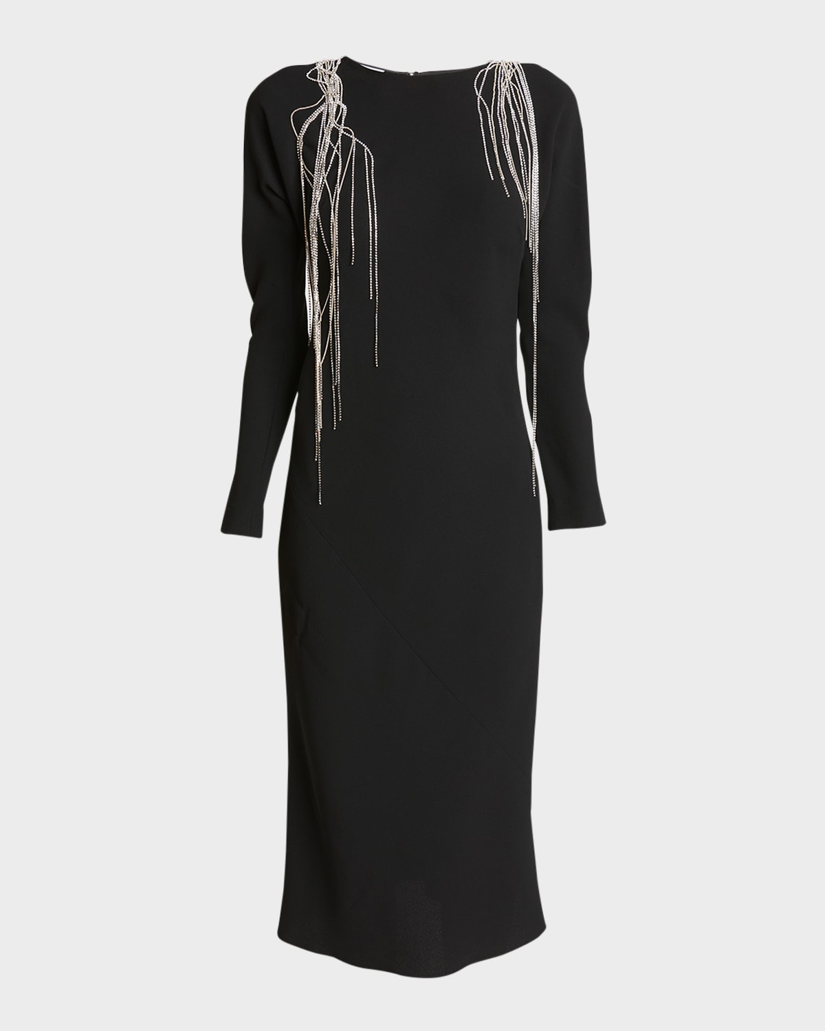 Dries Van Noten Davion Crystal Embellished Midi Dress In Black