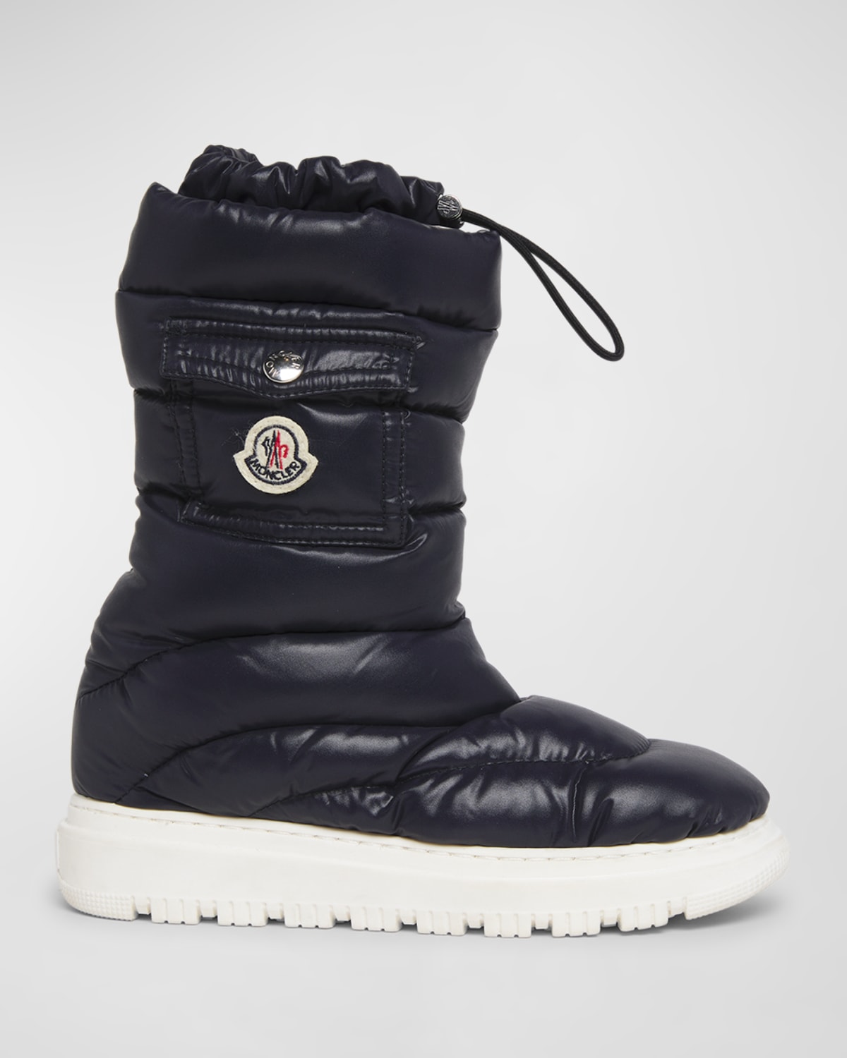 Moncler Logo Patch Padded Snow Boots In Blue