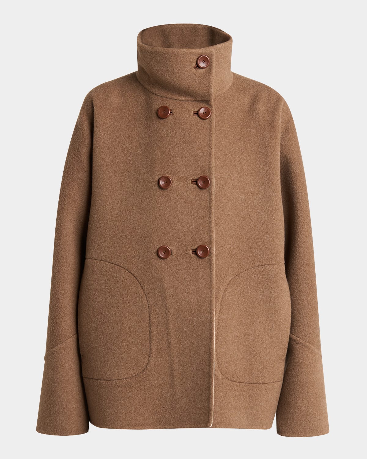 Loro Piana Camden Double-breasted Cashmere Peacoat In Caramel Brown