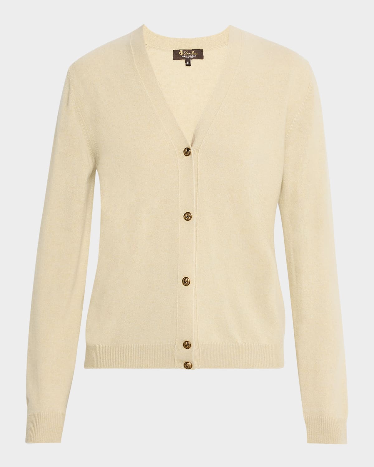 Loro Piana Classic Baby Cashmere Cardigan In Helicrisum Mela