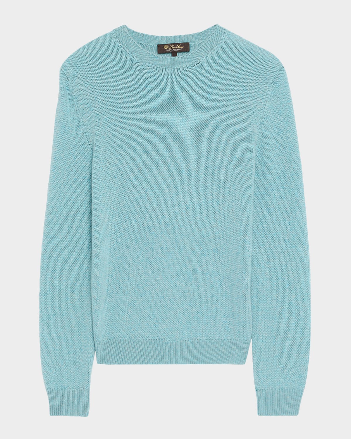 Loro Piana Fobello Crewneck Baby Cashmere Top In Blue