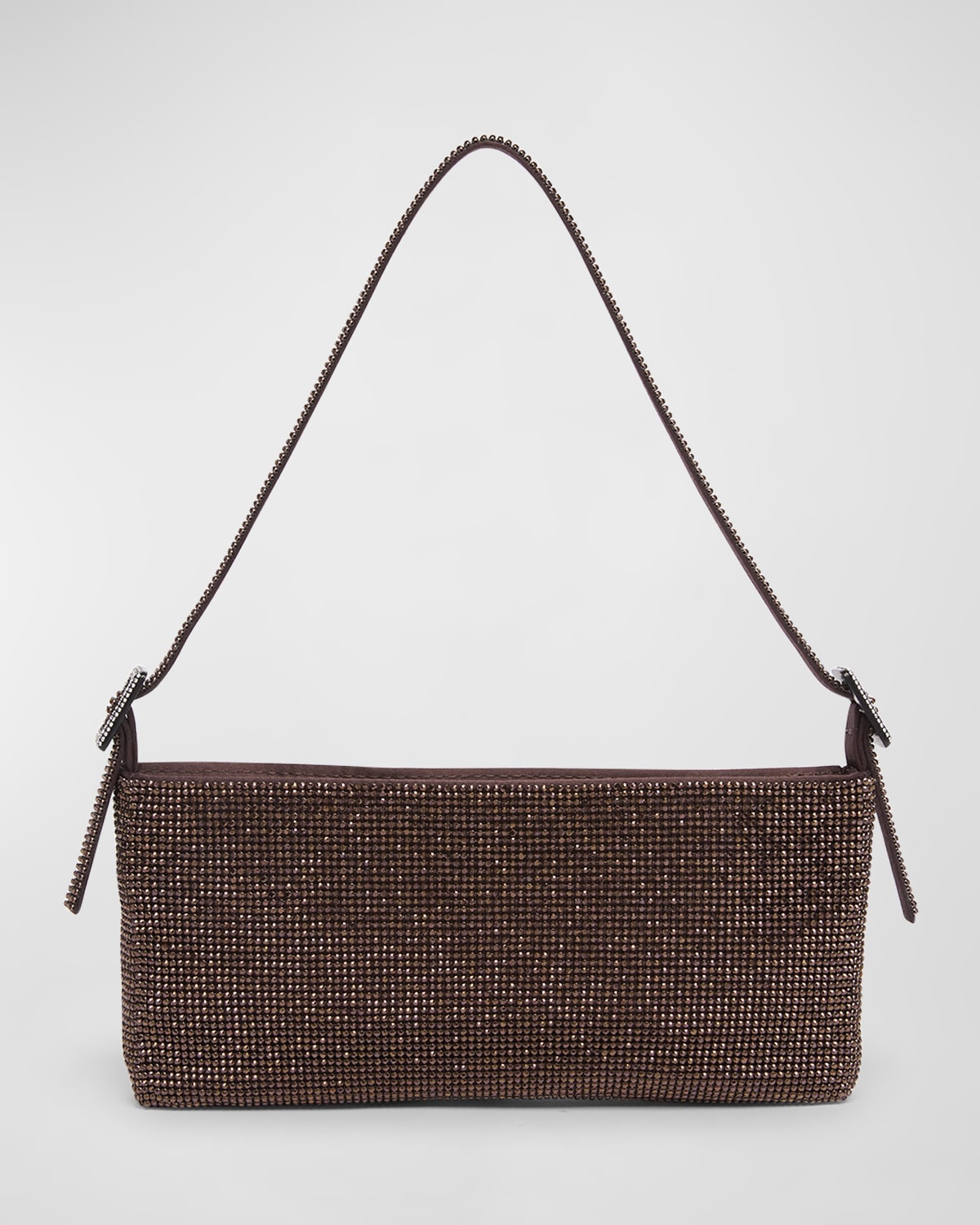 Benedetta Bruzziches Your Best Friend La Grande Mesh Crystal Shoulder Bag In Chocolat