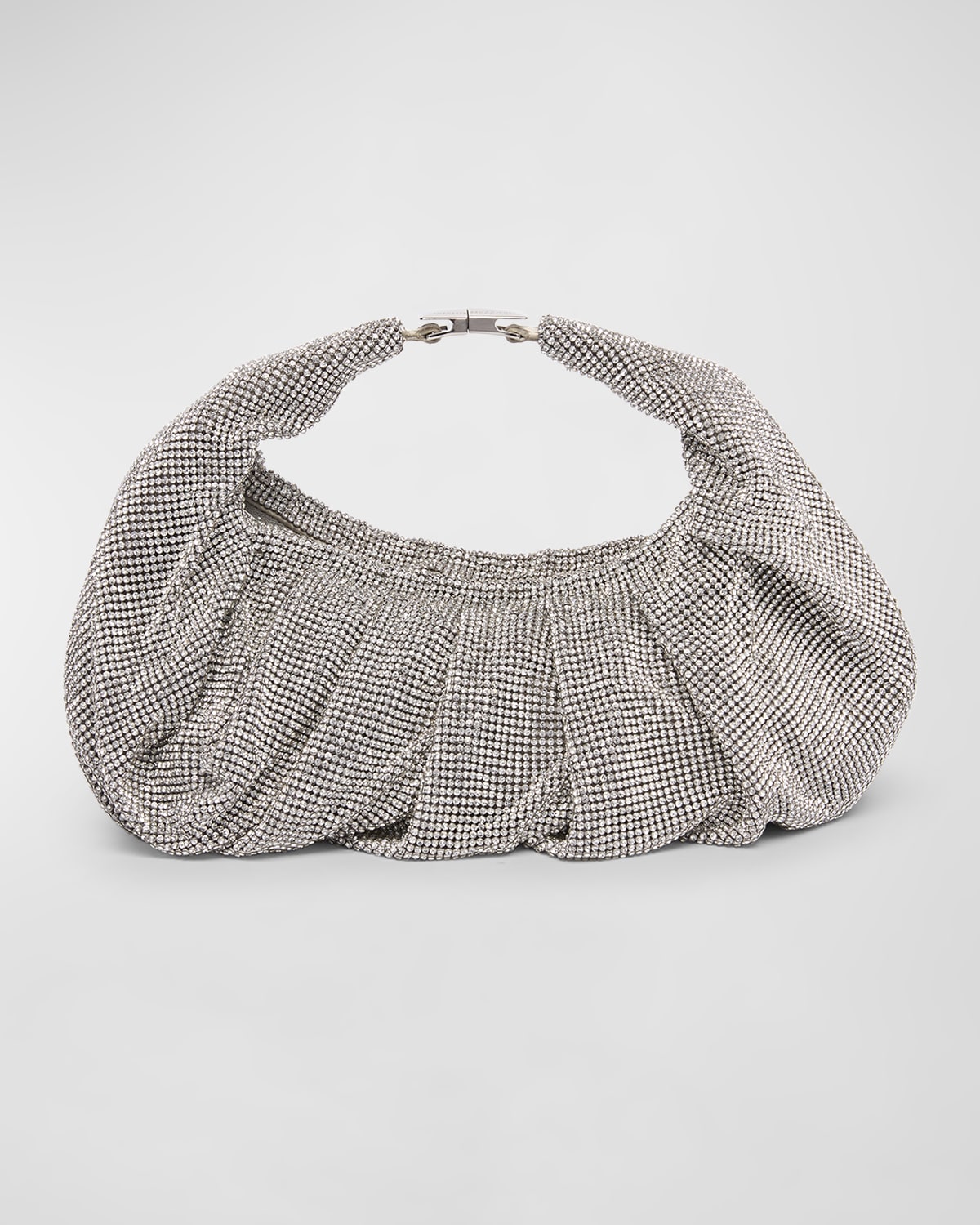 Benedetta Bruzziches Yennefer Mesh Metallic Crystal Top-handle Bag In Crystal On Silver