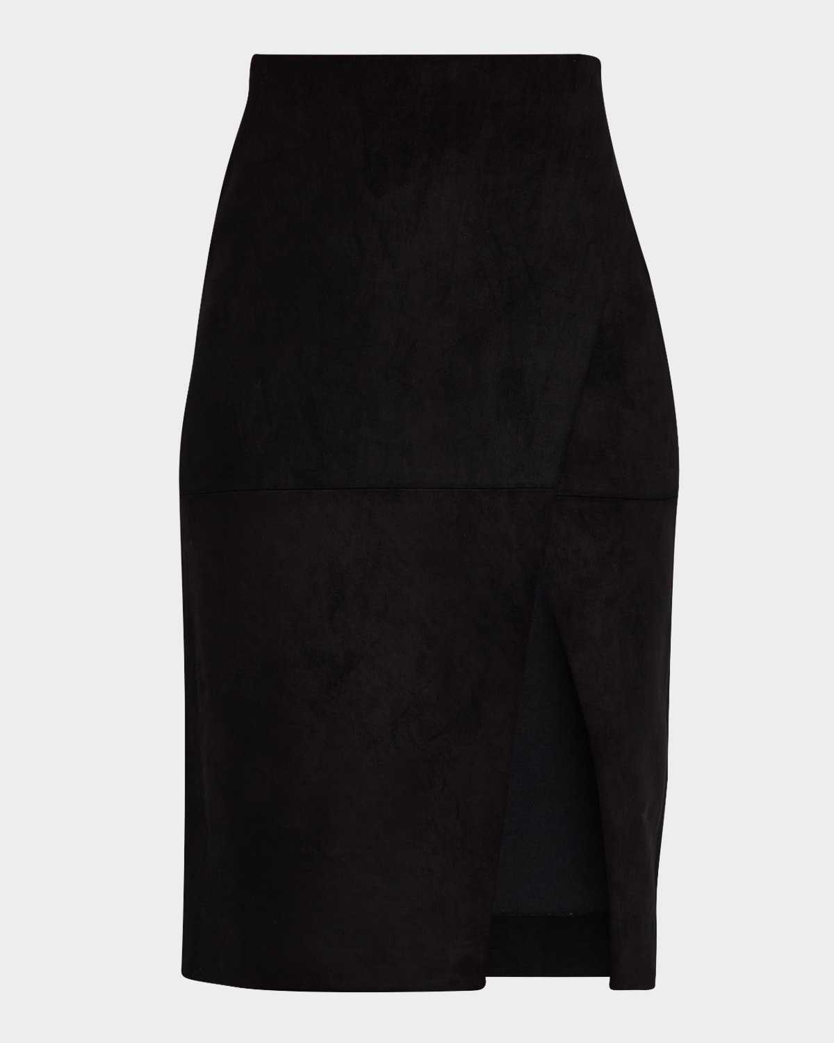 Siobhan Suede Front Slit Wrap Midi Skirt