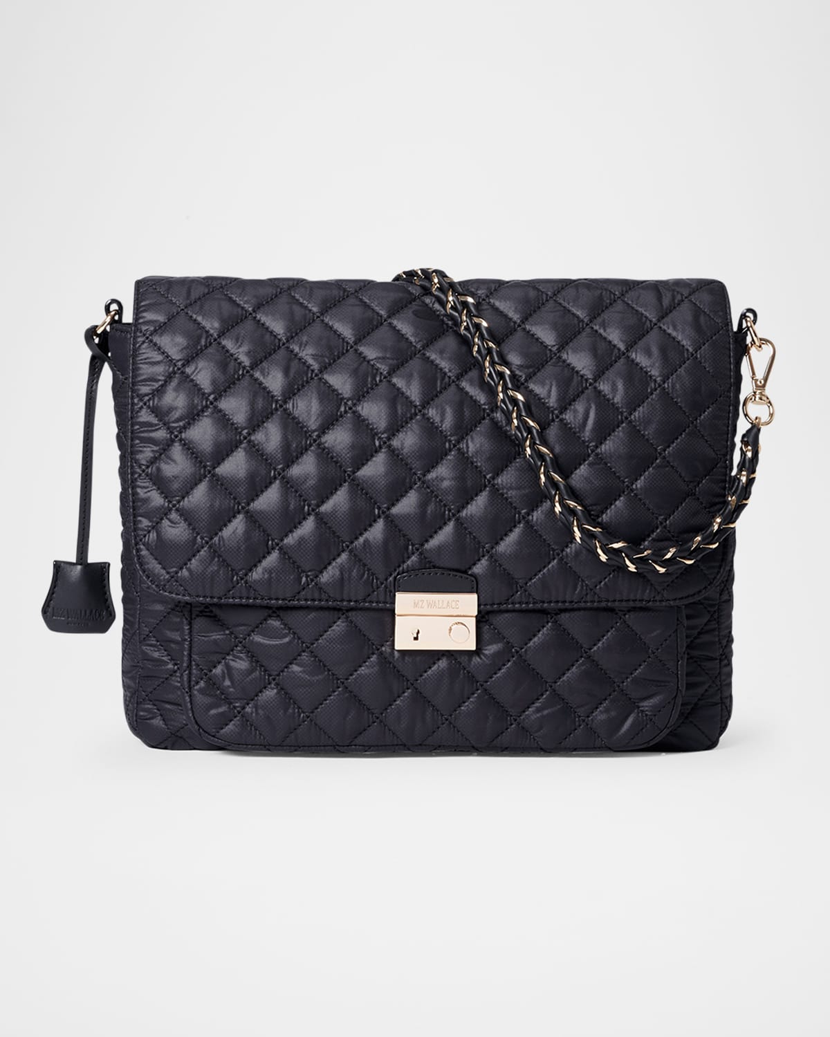 Shop Mz Wallace Crosby Lock Large Quilted Crossbody Bag In Black