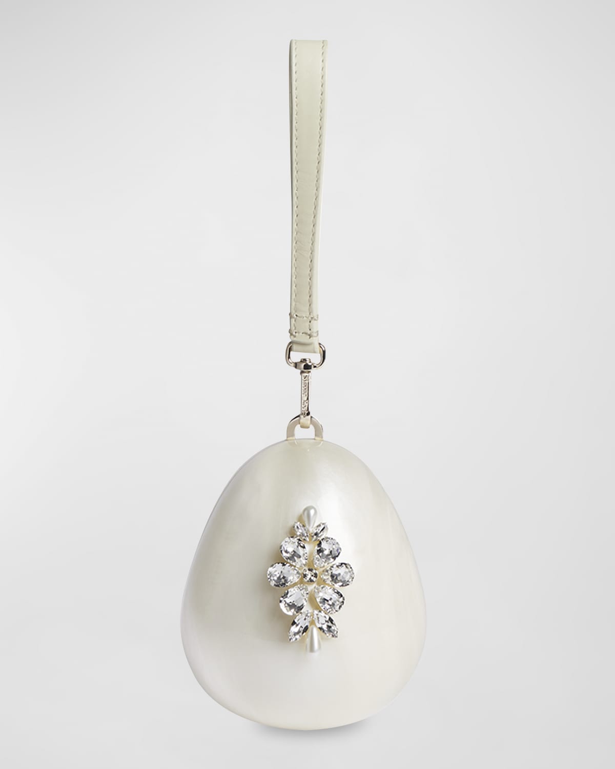 Simone Rocha Micro Pearly Egg Crossbody Bag In Pearlclear