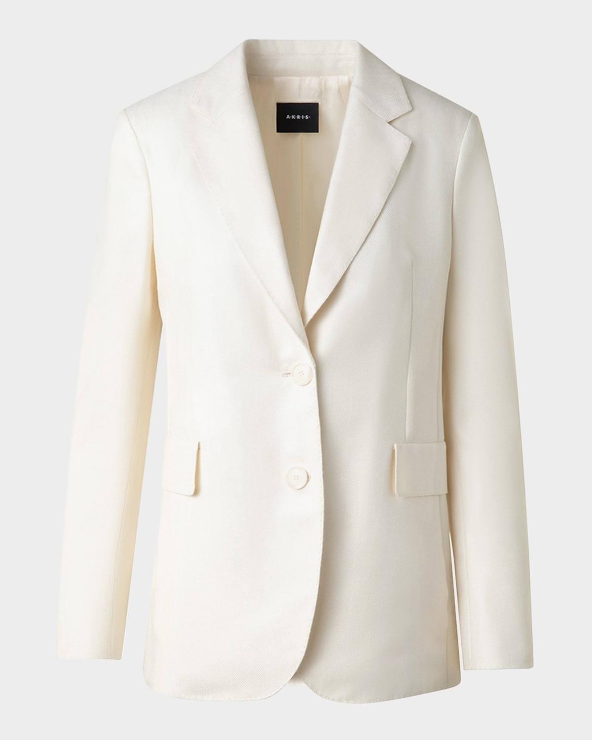 Akris Malik Cashmere-silk Single-breasted Jacket In Ecru