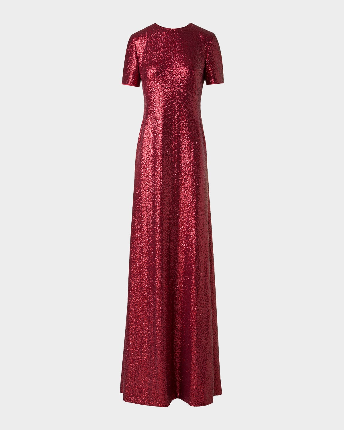 Akris Short-Sleeve Stretch Paillette Jersey Gown