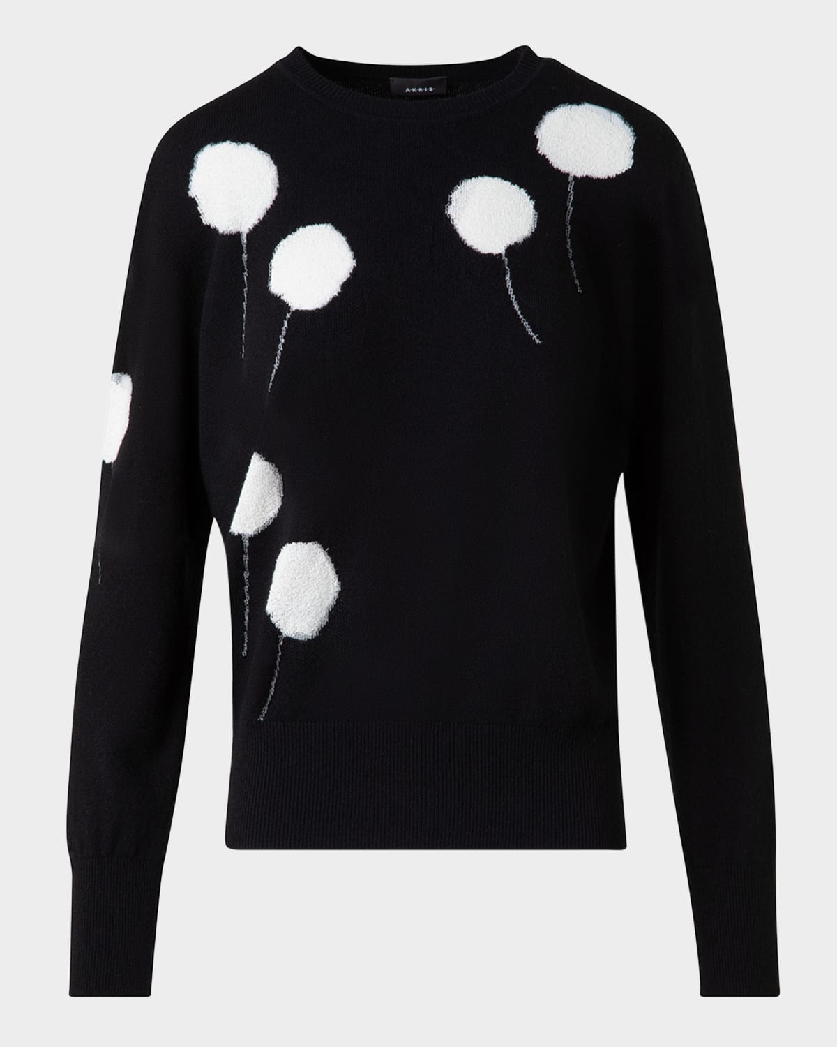 Windflower Cashmere-Cotton Crewneck Sweater