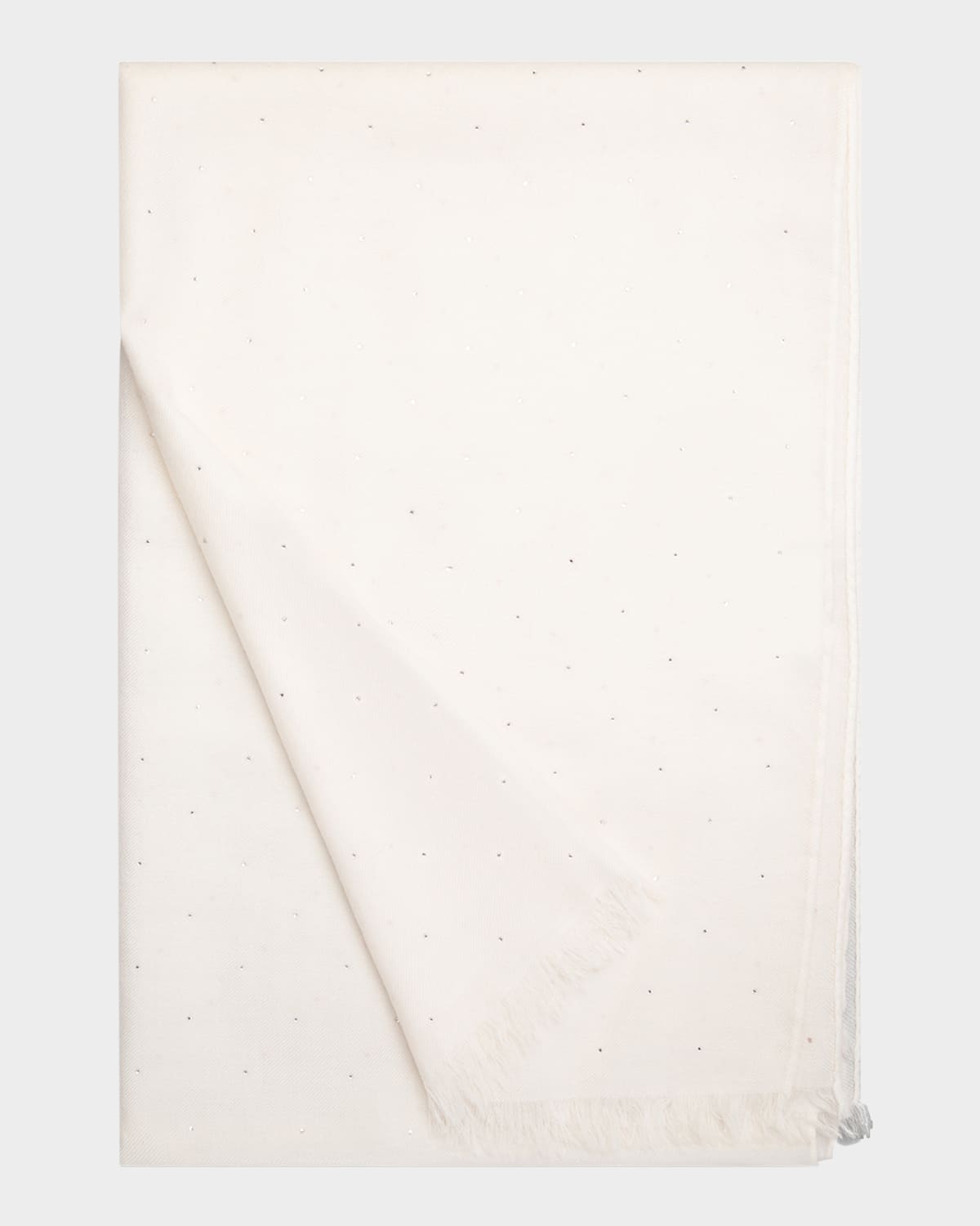 Akris Crystal Embellished Cashmere-silk Scarf In Ecru